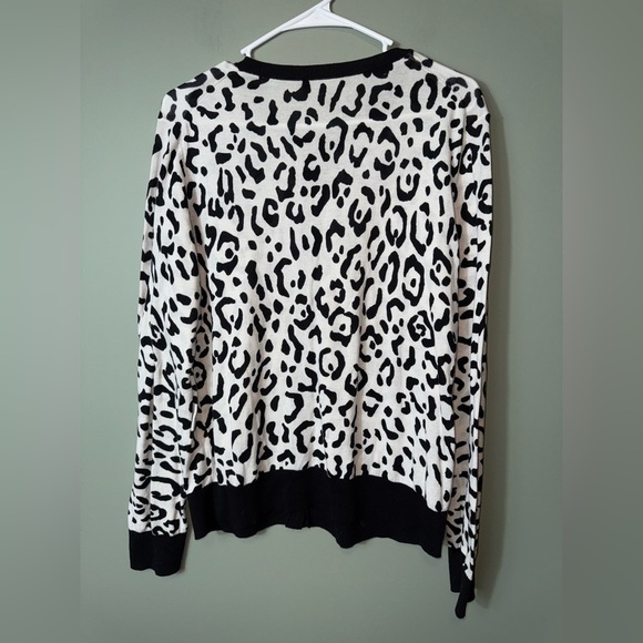 Ann Taylor Women’s Button Up Cardigan‎ Black/White Lightweight Size XL - Picture 5 of 8